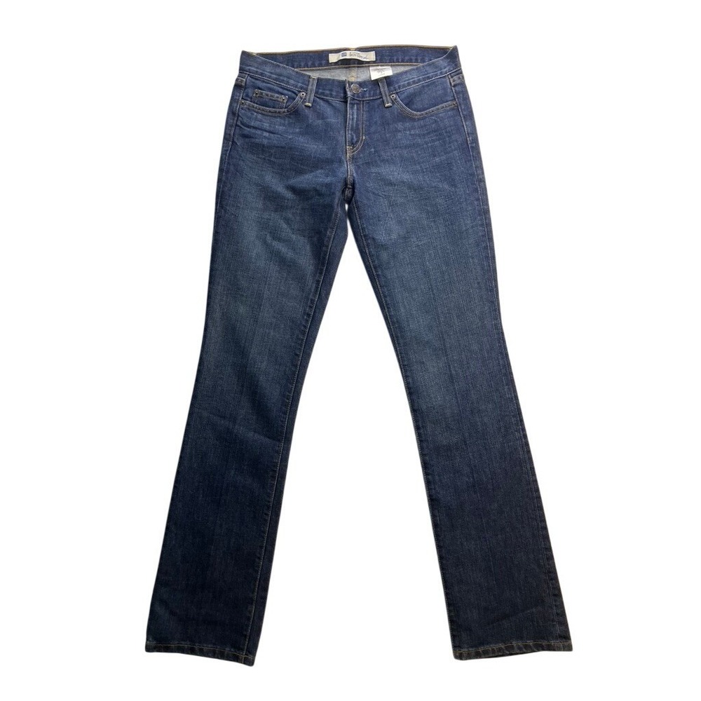 Gap Straight Boy Cut Jeans Womens 6 Long Blue Dark Wash Denim‎ 372071